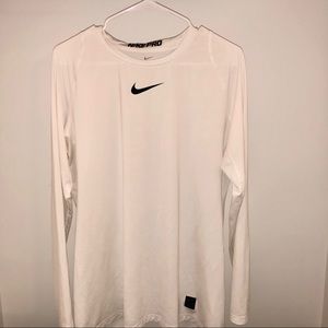 Nike Pro Men’s LS Fitted Shirt | L | White